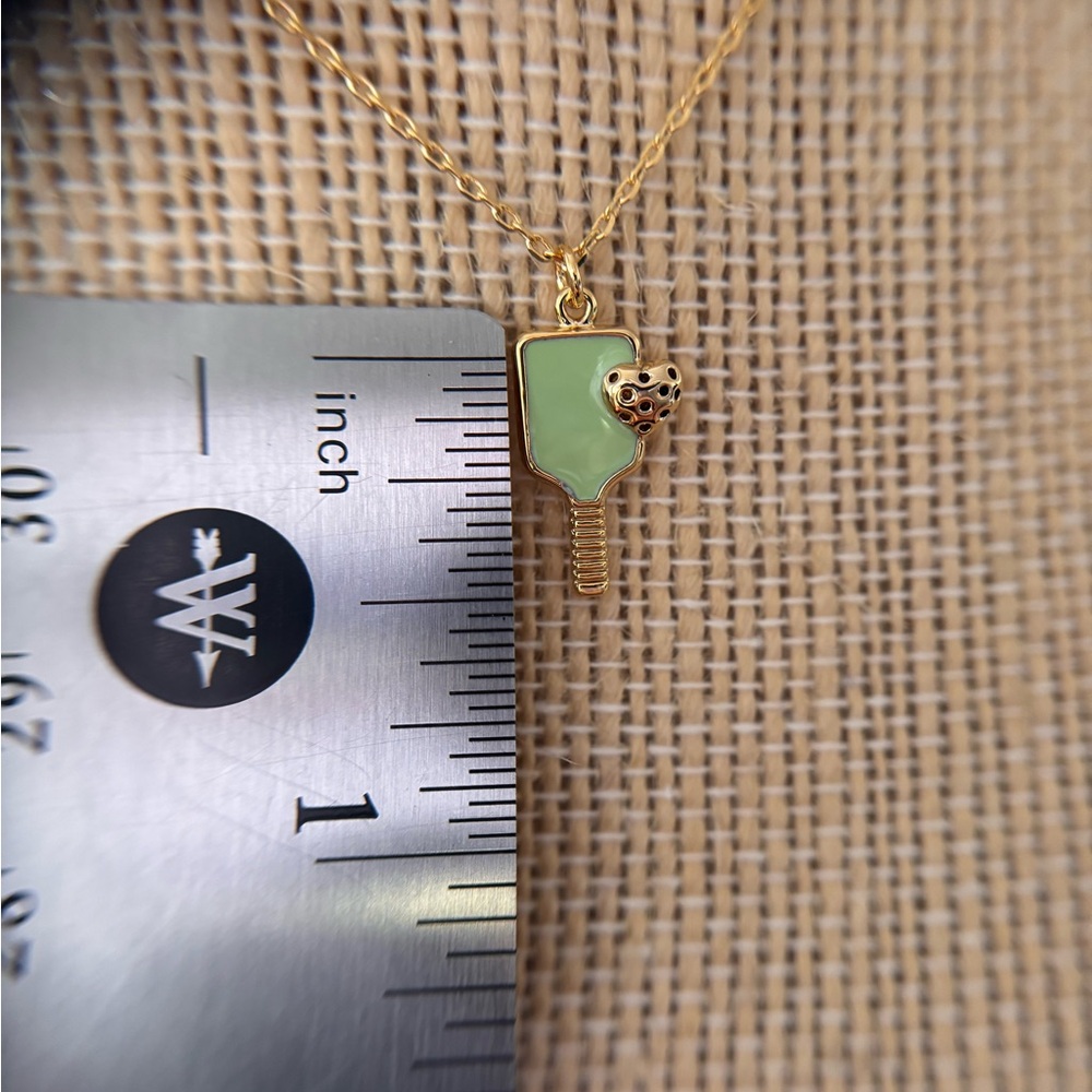 Gold and Green Pendant Necklace